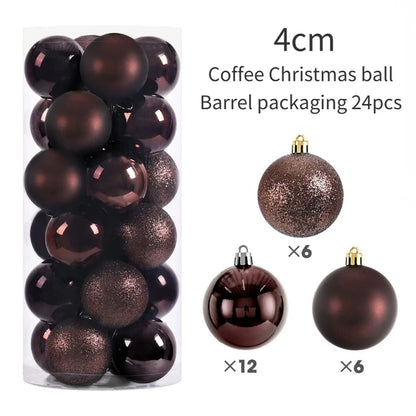 24Pcs Plastic Christmas Tree Ball Ornaments