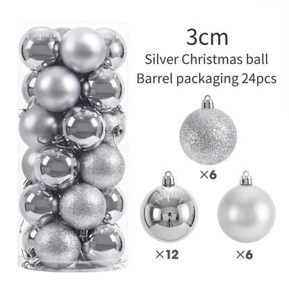 24Pcs Plastic Christmas Tree Ball Ornaments