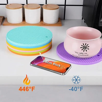 25 Styles Silicone Mat - Heat Resistant Potholder, Placemat, Non-slip Pot Holder, Cup Coaster - Kitchen Accessories