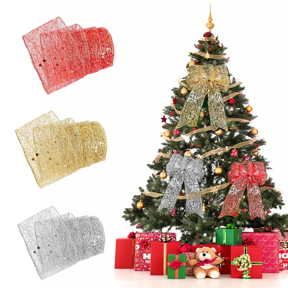 "2M Christmas Gauze Ribbon Wrapping Xmas Tree Decorations"