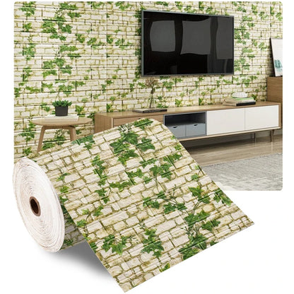 2m Roll 3D Wall Sticker Imitation Brick Bedroom Home Decor