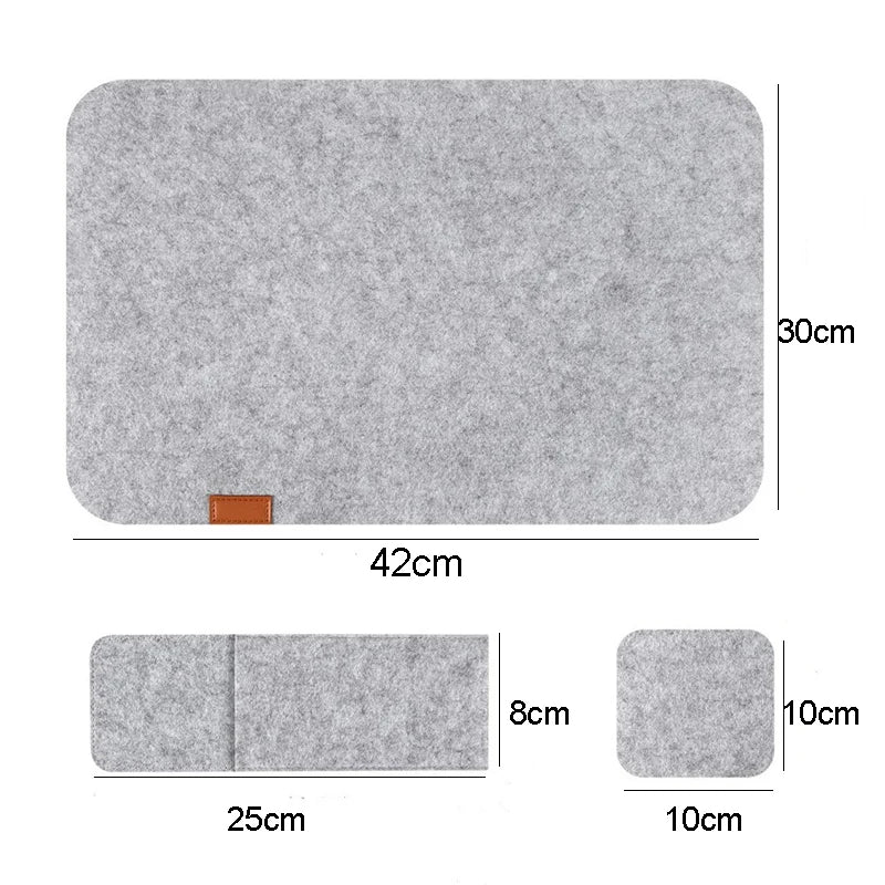 Kitchen Washable Felt Dinning Placemats for Table Mat Heat Insulated Glass Coasters Cutlery Storage Bags Home Decor