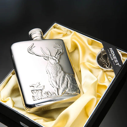 304 Stainless Steel Outdoor Portable Wine Pot Hip Flask Flagon 6 oz.