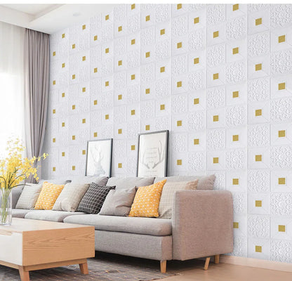 Self-Adhesive 3D Wall Stickers - Waterproof Wallpaper for Living Room, Kitchen, TV Backdrop