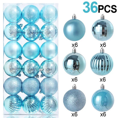 36pcs/box 4cm Christmas Balls Ornaments - Xmas Tree Hanging Pendants for Home Party Decoration
