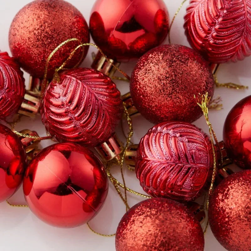 36pcs/box 4cm Christmas Balls Ornaments - Xmas Tree Hanging Pendants for Home Party Decoration