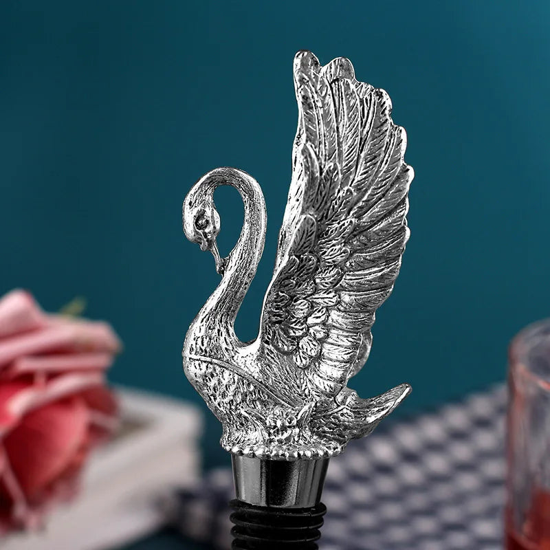 3D Deer Head Decorative Zinc Alloy Wine Stopper with Vacuum Seal - Perfect for Home Bars and Barware.