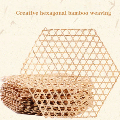 Bamboo Woven Bamboo Net Meal Mat Set for DIY Christmas Decoration.