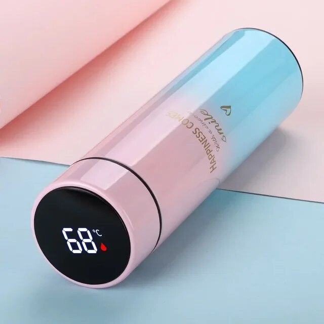 480ML Thermos Water Bottle - Sensor LED Display - Insulated Cup - Multi Scene Temperature