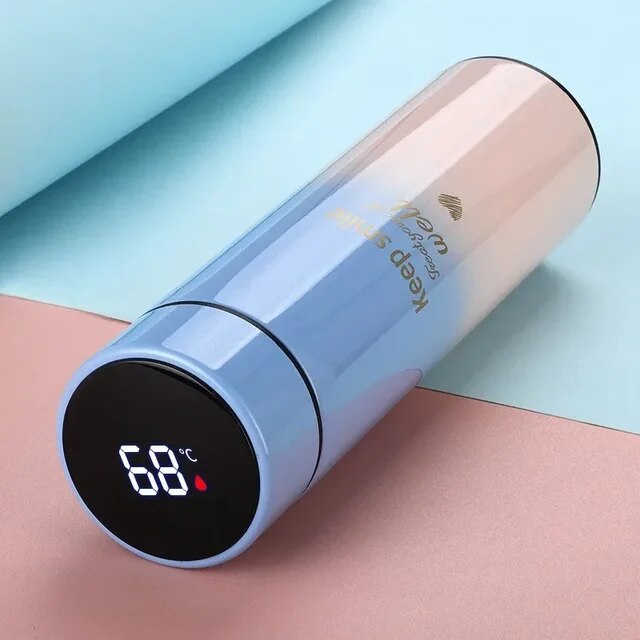 480ML Thermos Water Bottle - Sensor LED Display - Insulated Cup - Multi Scene Temperature