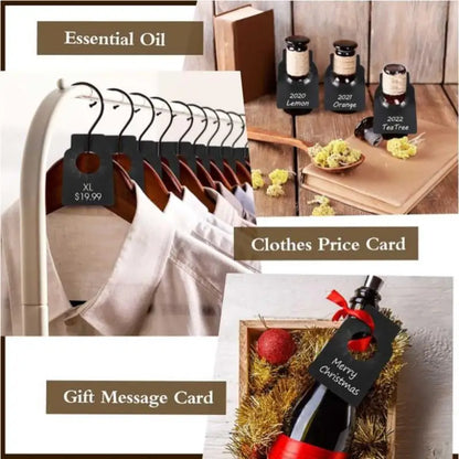 Wine Bottle Tags - 50pcs Dual Sided Coated Paper Accessories for Wine Racks & Cellars
