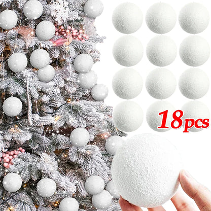 Foam Christmas Balls Xmas Tree Hanging Snowballs Ornament