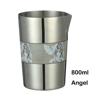 800ml Stainless Steel Metal Cocktail Mixing Glass with Etched Pattern