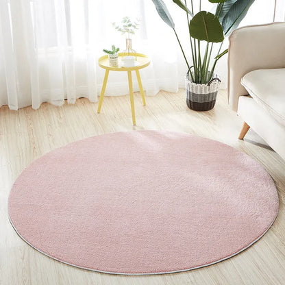 Luxury Quality Gray Plush Anti Slip Round Area Rug for Coffee Table Foot Mat or Floor Protection