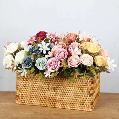 Artificial Flowers Outdoor Garden Bouquet Vase Decoration for Home Table Wedding Decor