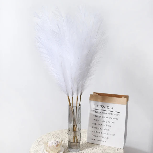 Artificial Pampas Grass Plants Bouquet for Home Decor and Weddings