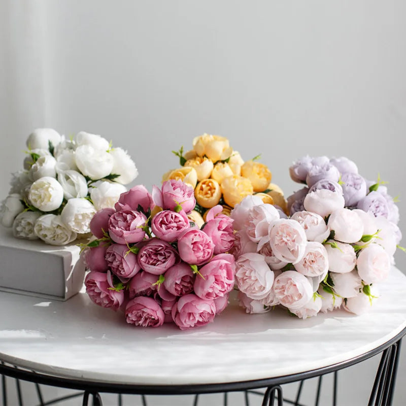 Artificial Peony Silk Flowers - Bridal Bouquet Wedding Christmas Decoration Flower Home Party Table Decoration Fake Flower
