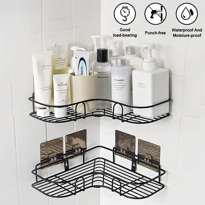 Corner Wall Mounted Storage Basket Punch-Free Home Organizer Bath Accessories