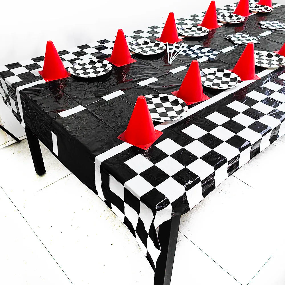 Race Car Party Checkered Flag Tablecloth