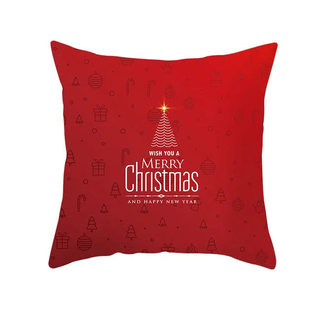 Christmas Cartoon Santa Claus Elk Party Decorative Pillowcase