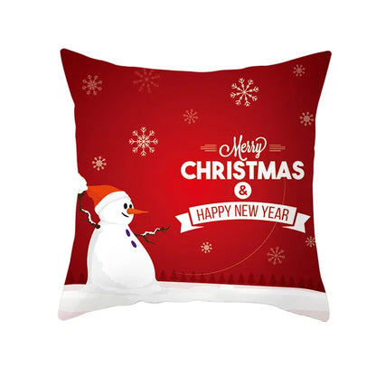 Christmas Cartoon Santa Claus Elk Party Decorative Pillowcase
