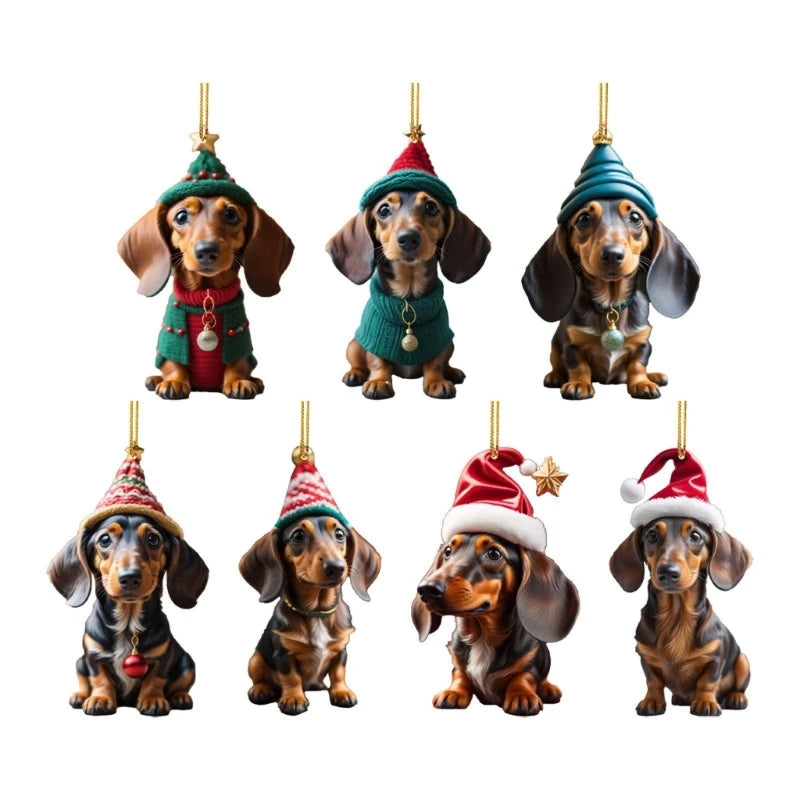 Christmas Dachshund Ornaments