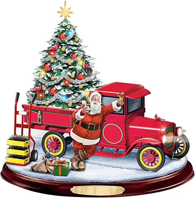 Christmas Decoration Ornaments Santa Claus Christmas Tree Rotating Train Acrylic New Year Home Decoration Navidad