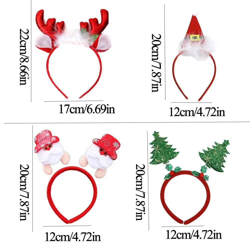 Cartoon Christmas Headband - Santa Claus, Snowman, and Deer Horn Hairband for Kids - Merry Christmas Gifts - Happy New Year