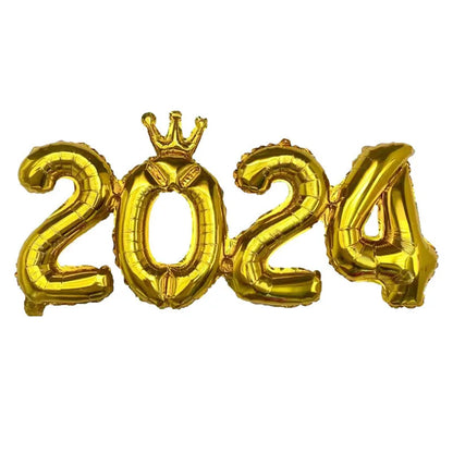 2024 Christmas New Year Number Foil Balloons - Creative Home Party Supplies, Wholesale Balloon Decorations
