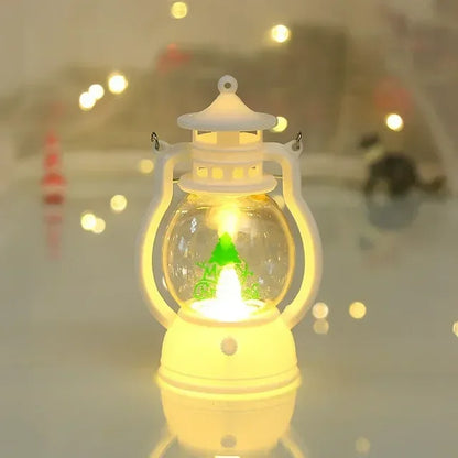 Christmas Night Light with Battery - Santa Claus Christmas Tree Portable Lantern LED White Red Lamps Home Xmas Decoration Supplies