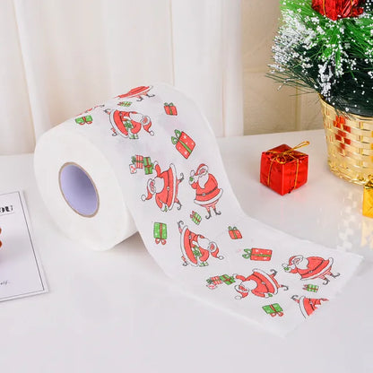 "Christmas Toilet Paper Festival Theme Printed Wood Pulp Toilet Paper"