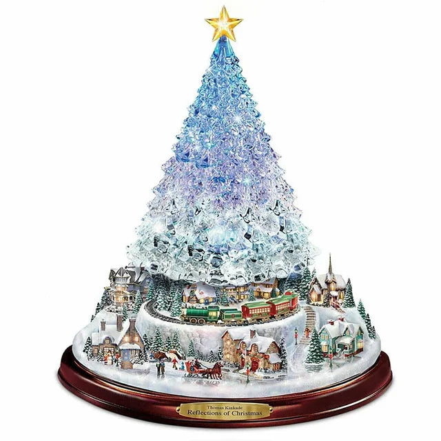Christmas Tree Rotating Sculpture Train Decorations