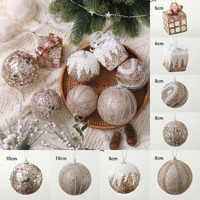 Hand-painted Christmas ball pendant for tree decoration and parties, perfect as a scene arrangement or Christmas gift.