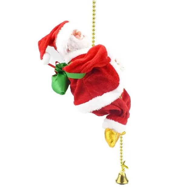 "Battery Operated Climbing Santa with Music: Festive Santa Claus for Christmas Decor"
