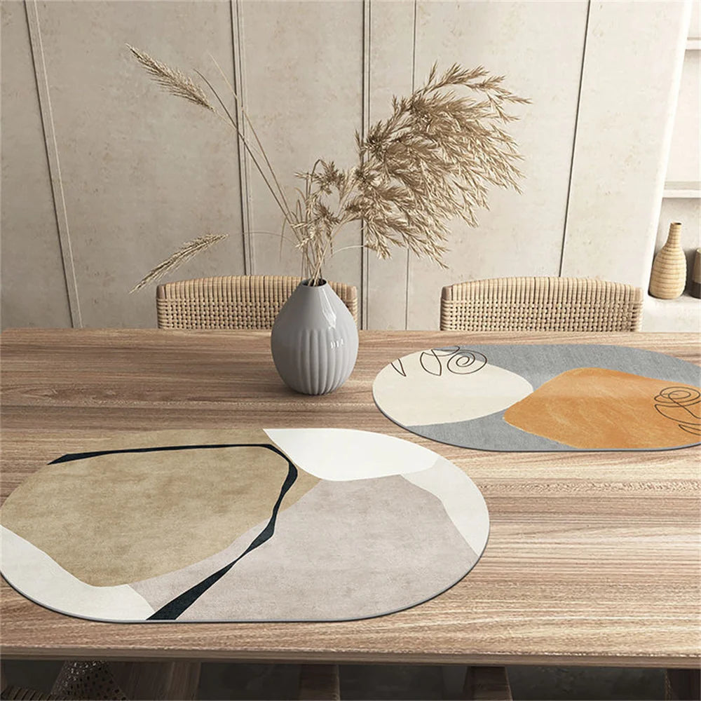Waterproof Oval Dining Table Mat - Heat Insulation, Oil-proof Leather