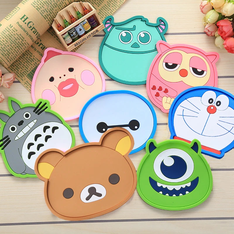 Cute Cartoon Animal Silicone Coasters for Dining Table and Kitchen Accessories