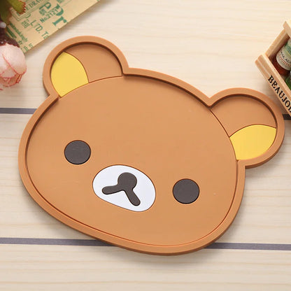 Cute Cartoon Animal Silicone Coasters for Dining Table and Kitchen Accessories