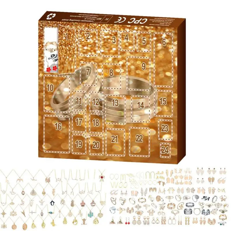 Christmas Advent Calendar Jewelry Box for Kids, Teens, and Women - 24-Day Countdown with Portable Boxes and Exquisite Surprises