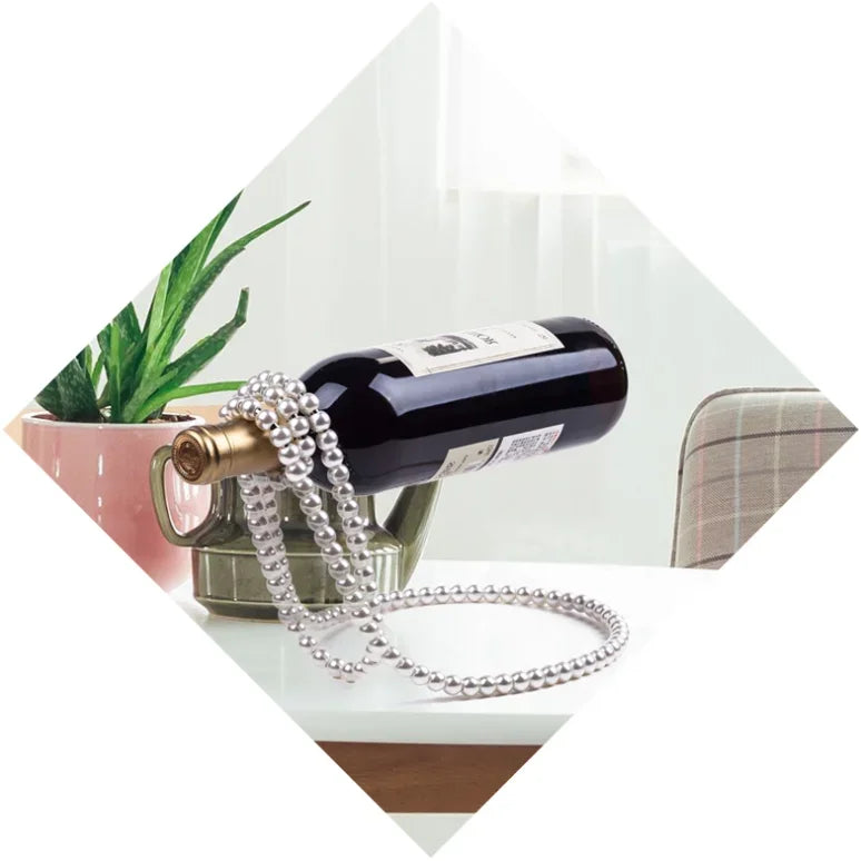 Pearl Necklace Wine Rack - Luxury Resin Hanging Wine Bottle Holder