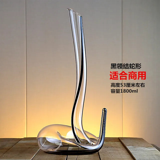 Snake-shaped Transparent Glass Red Wine Decanter