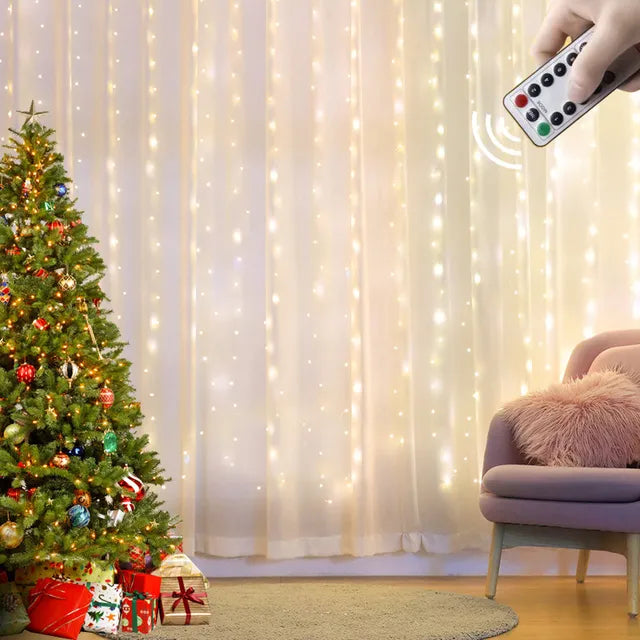 Curtain LED String Lights Garland - USB Remote Control - Christmas Decoration