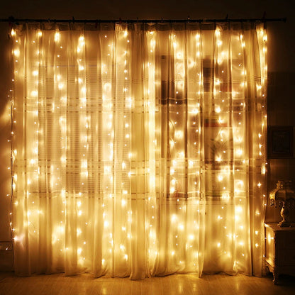 Curtain LED String Lights Garland - USB Remote Control - Christmas Decoration