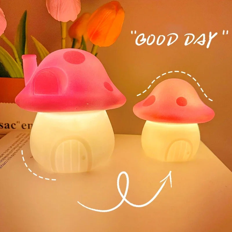 Shell-shaped Mushroom Night Light - Cute desk lamp for living room decoration, desktop ornaments, and ideal Children's Day gift.