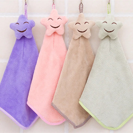 Cute Star Kitchen Cleaning Towel Hanging Hand Towels Absorbent