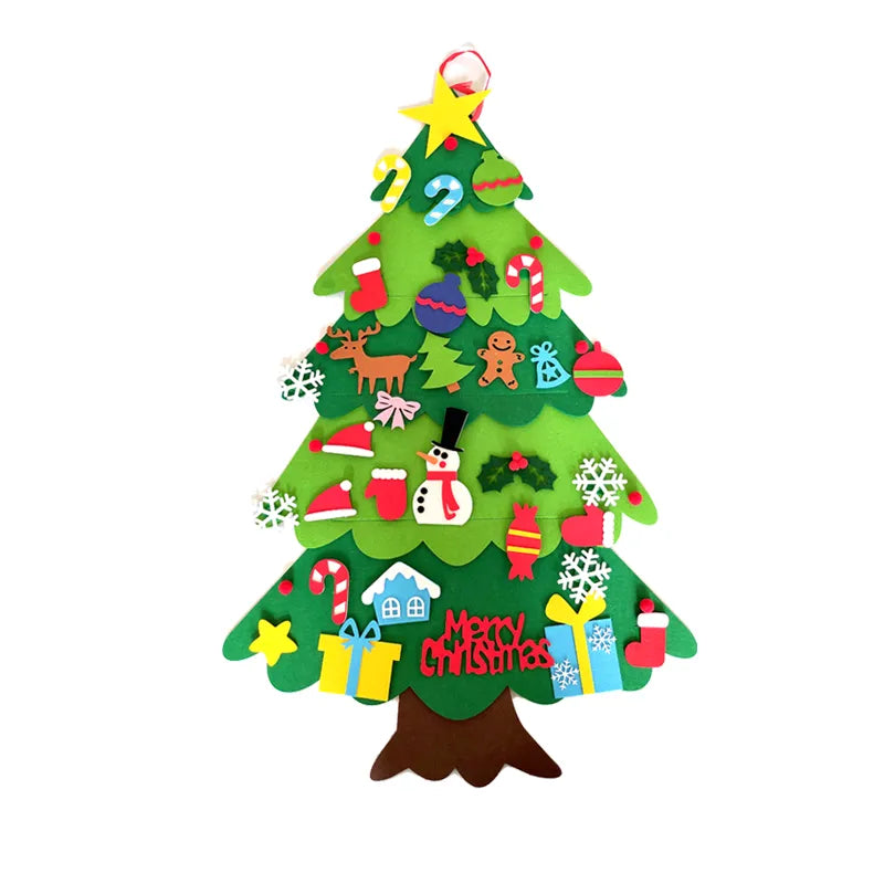 DIY Felt Christmas Tree Decoration Kit - Navidad 2022 New Year Xmas Ornaments - Santa Claus Kids Gifts