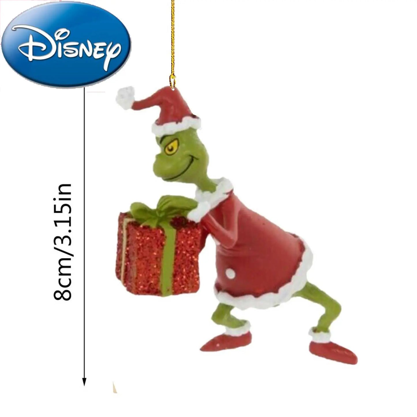 Disney Anime The Grinch Flat Christmas Decoration Cartoon Figures Christmas Pendant Car Ornaments+Baby Backpack Gift