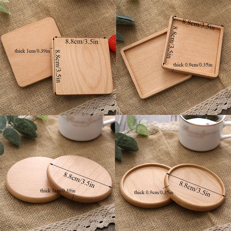Durable Walnut Wood Coasters Placemats