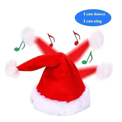 Electric Christmas Hats Singing Dancing with Music New Year Kids Hat