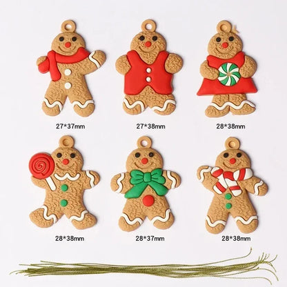 Gingerbread Man Ornaments - Xmas Tree Hanging Pendant, Merry Christmas Home Decoration - DIY Charms, Kids Gifts