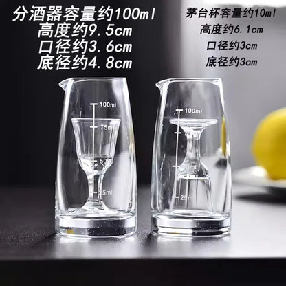 Glass Wine Cups with Scale - Modern Simplicity Household Glass Wine Divider Shot Glass Bar Sets Hotel Moutai Cup Thicken Wine Pots
